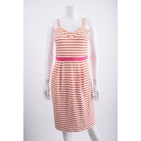 Boden Womens Aurelie Jersey Summer Dress UK 8L US 4L White Red Striped NWOT - Picture 1 of 6